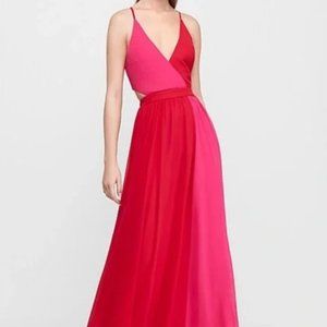 Express Color Block Cut-Out Maxi Dress NWT - Red & Pink Spring / Summer Dre - XL